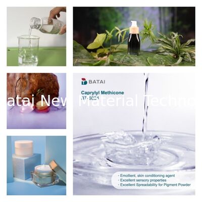 สะอาดต่อสิ่งแวดล้อม สารเคมีพิเศษ Caprylyl Methicone / น้ํามันซิลิโคนระบายได้สําหรับการประกอบครีมกันแดด