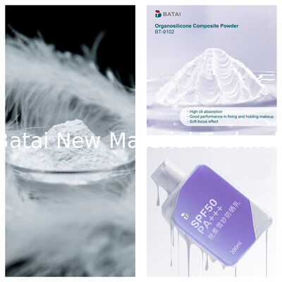Vinyl Dimethicone/Methicone Silsesquioxane Crosspolymer BT-9102 Organosilicone สารประกอบ ขนาดปูน ขาวแข็ง 8.0 ~ 12.0μm สําหรับเครื่องสําอาง